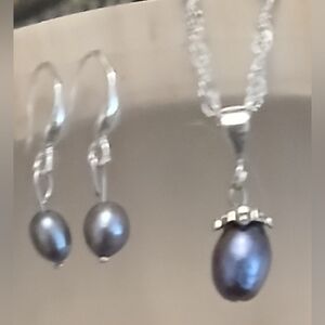 Gray Pearl Jewlery Set